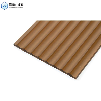 Καφέ διαμορφωμένο γυαλί λάμψη 3mm 5mm 1830*2440νέα τεχνολογία στυλ γυαλί ανάγλυφο γυαλί