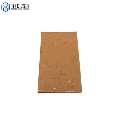 1.8mm-6mm Στρογγυλοί χρωματιστοί καθρέφτες Οικιακή διακόσμηση Χρωματισμένο πλωτό γυαλί Καφέ Εκτυπωμένο γυαλί