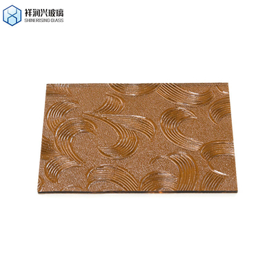 1.8mm-6mm Στρογγυλοί χρωματιστοί καθρέφτες Οικιακή διακόσμηση Χρωματισμένο πλωτό γυαλί Καφέ Εκτυπωμένο γυαλί