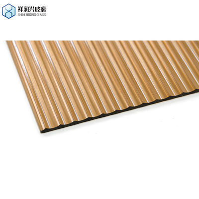 Προσαρμοσμένο διακοσμητικό γυαλί Καφέ ανάγλυφο γυαλί με σχήμα και χαραγμένο με οξύ