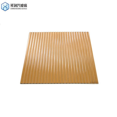 Προσαρμοσμένο διακοσμητικό γυαλί Καφέ ανάγλυφο γυαλί με σχήμα και χαραγμένο με οξύ