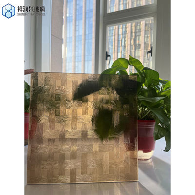 Στερεό στρογγυλό κόκκινο μπρούντζο λουλούδι μοτίβο Αλουμίνιο ξύλινο γυαλί συρόμενη πόρτες λαβή