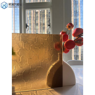 Στερεό στρογγυλό κόκκινο μπρούντζο λουλούδι μοτίβο Αλουμίνιο ξύλινο γυαλί συρόμενη πόρτες λαβή