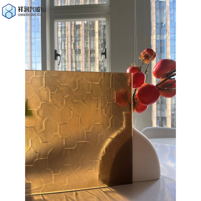 3mm 4mm 5mm 6mm Χρωματισμένο υλικό Ultra Clear Patterned Glass Rain-B με στερεό χρώμα