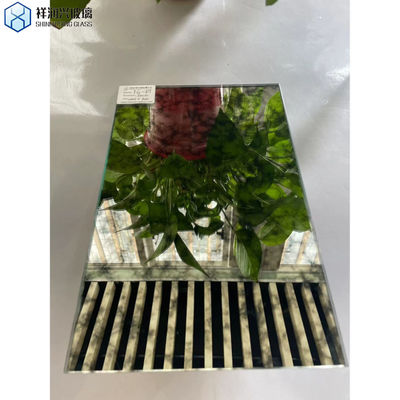 Λοξοτεχνική διακόσμηση τοίχων Αρχαία ασημένια γυαλιά φύλλο με πλωτό γυαλί