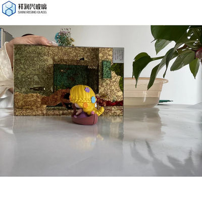 Λοξοτεχνική διακόσμηση τοίχων Αρχαία ασημένια γυαλιά φύλλο με πλωτό γυαλί