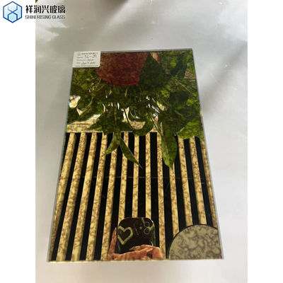 Λοξοτεχνική διακόσμηση τοίχων Αρχαία ασημένια γυαλιά φύλλο με πλωτό γυαλί