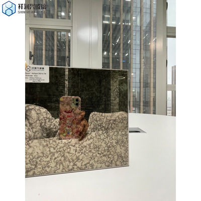 Μοντέρνο στυλ Αντικατάστατο καθρέφτη γυαλί καθρέφτης μπάνιου με πικραμένο χρυσό κίτρινο σχέδιο