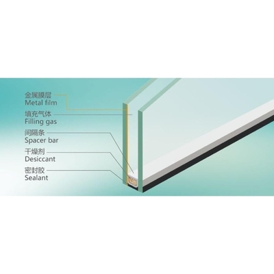 Πιστοποιημένο ISO Qingdao Building Window Tempered Low-E Insulating Glass με γέμιση αργονίου