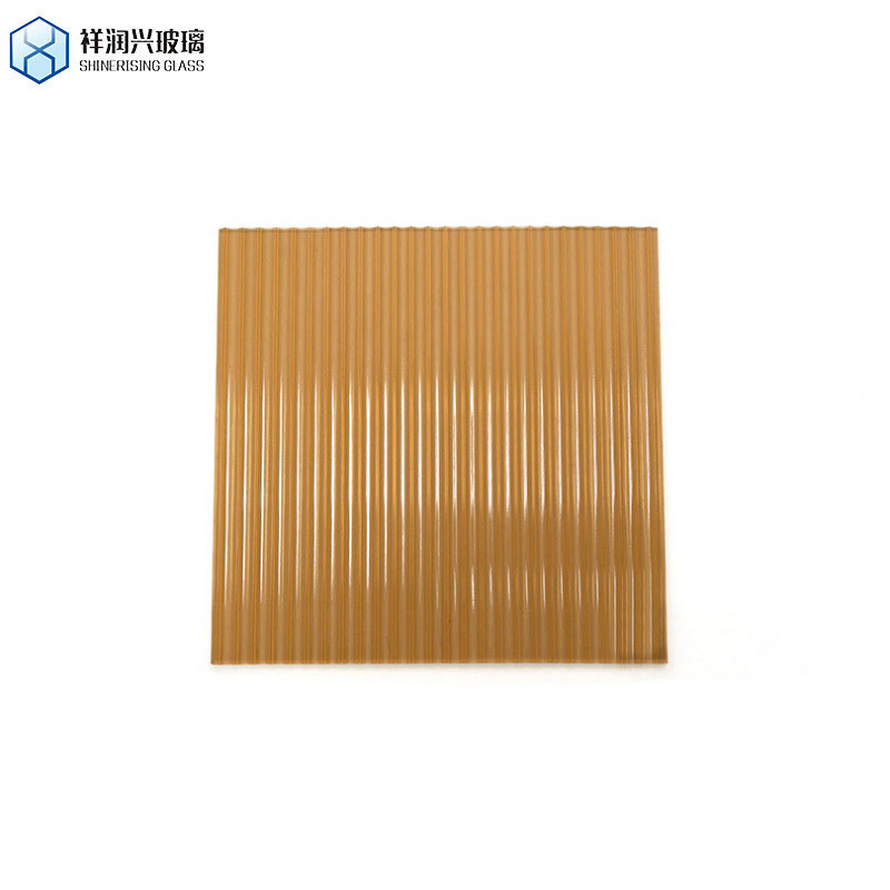 Προσαρμοσμένο διακοσμητικό γυαλί Καφέ ανάγλυφο γυαλί με σχήμα και χαραγμένο με οξύ