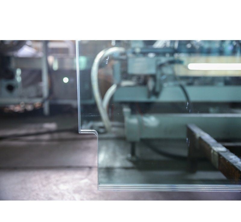 3mm-19mm High Aluminum Full Film Μεγάλο τόξο HD Εικόνα από θερμαινόμενο γυαλί για κατάσταση θραύσης III