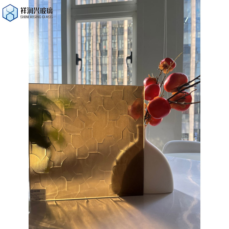 3mm 4mm 5mm 6mm Χρωματισμένο υλικό Ultra Clear Patterned Glass Rain-B με στερεό χρώμα